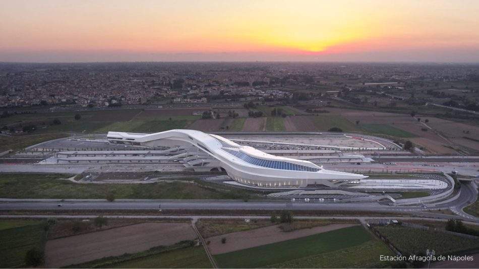 vista aerea de la estacion afragola de napoles